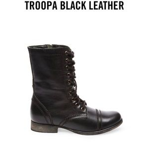 Steve Madden Troopa Black Leather Boots size 9W